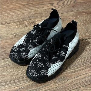 Black and White Patterned Sneakers